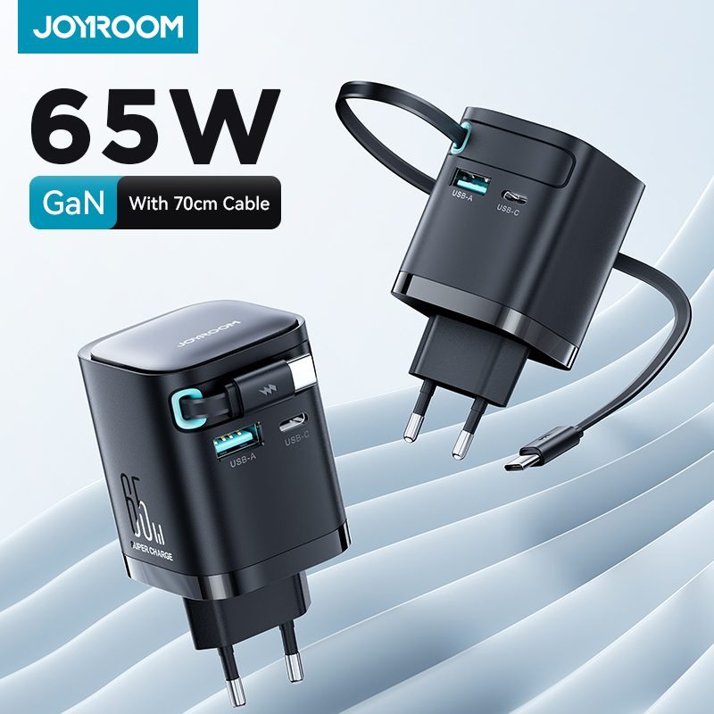 Cable Lock Laptop - Joyroom 65W GaN Carregador USB com