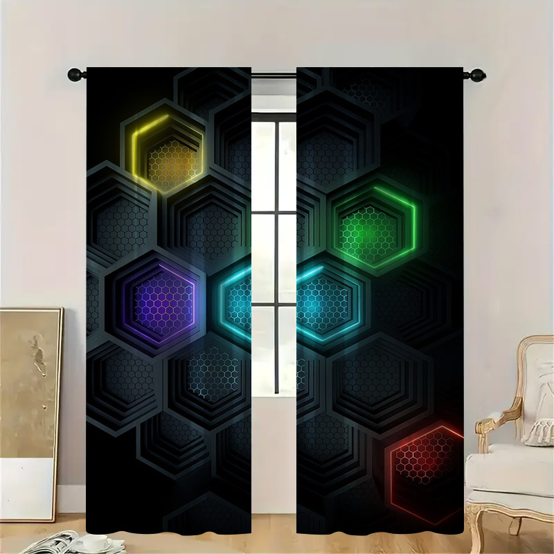 Cortinas geométricas modernas  - Office Print Tech avaliação e preço
