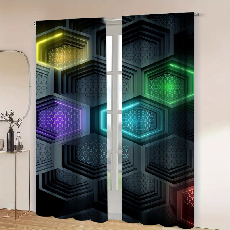 Cortinas geométricas modernas  - Office Print Tech avaliação e preço