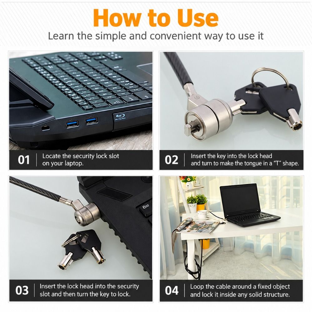 Cabo de segurança para portáti - Cable Lock Laptop avaliação e preço